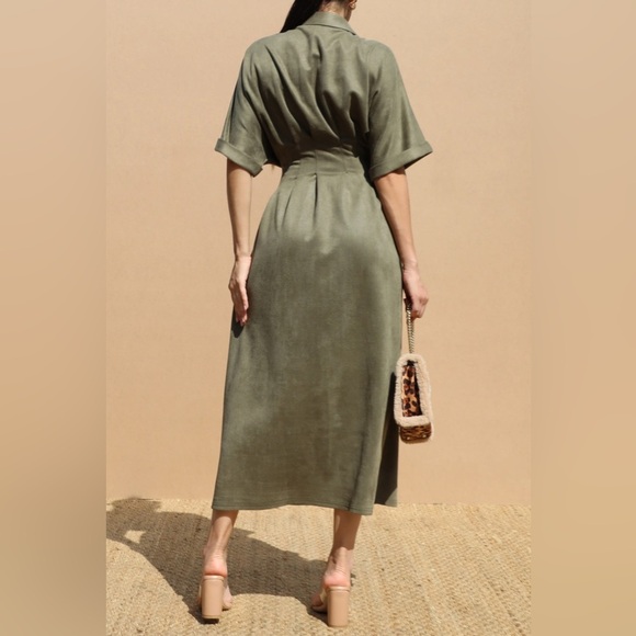 Suede Button Down Dress - Picture 7 of 7